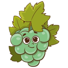 Craft Supply Classroom Cutout | Cartoon or Plain Green Grapes Fruit Cutout